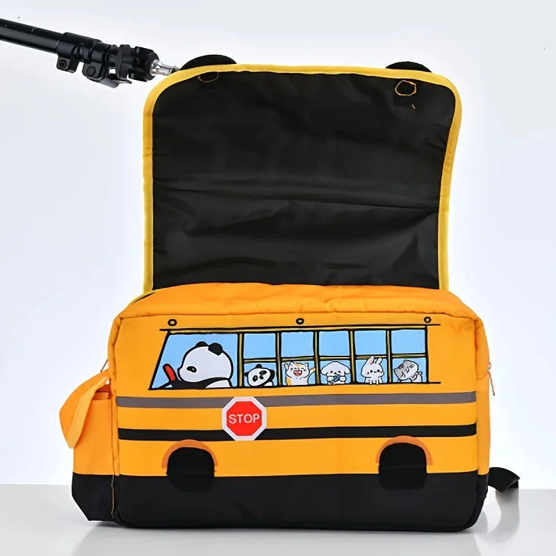 Mochila Escolar Infantil Unissex Design Ônibus Material Impermeável de Qualidade