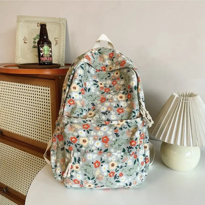 Mochila Escolar Floral Universitário  Estampada    De Bolsos