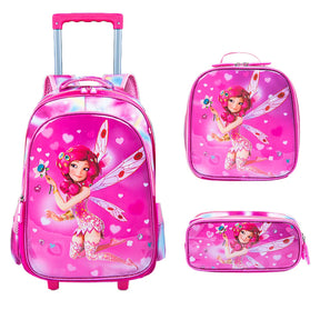 Kit Mochila Escolar Infantil Feminina Com Lancheira E estojo Conjunto Completo