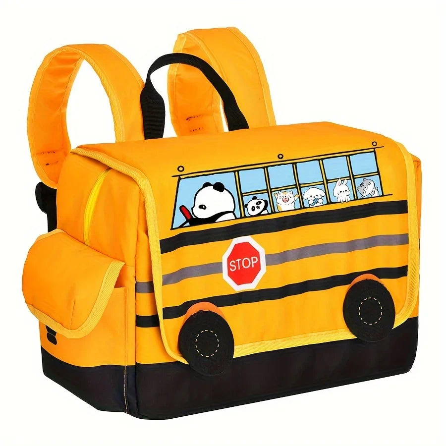 Mochila Escolar Infantil Unissex Design Ônibus Material Impermeável de Qualidade