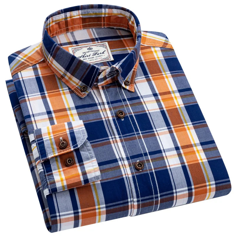 Camisa Social Masculina Xadrez Algodão Horizon