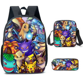 Kit Escolar Pokémon: Mochila, Bolsa de Ombro e Estojo