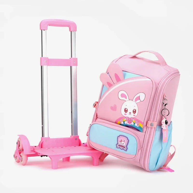 Mochila Escolar com 6 Rodinhas para Meninas e Meninos