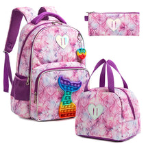 Kit Escolar para Meninos e Meninas com Pop-it: Mochila, Lancheira, Estojo e Chaveiro