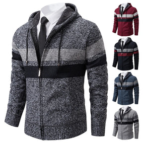 Jaqueta Masculina Com Capuz cardigan Listrado