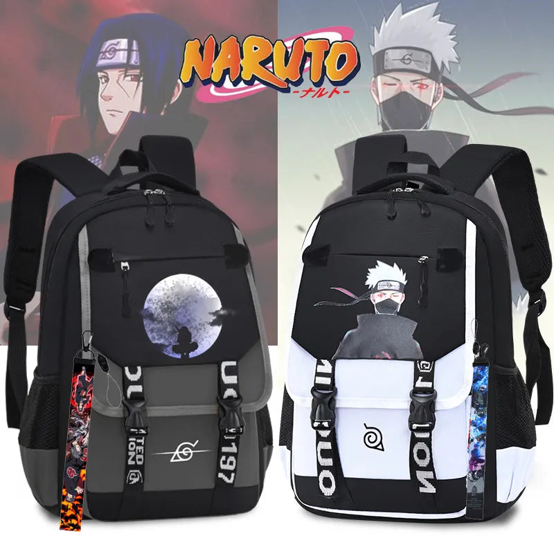 Kit Escolar do Anime Naruto para Meninos: Mochila, Estojo e Pingente