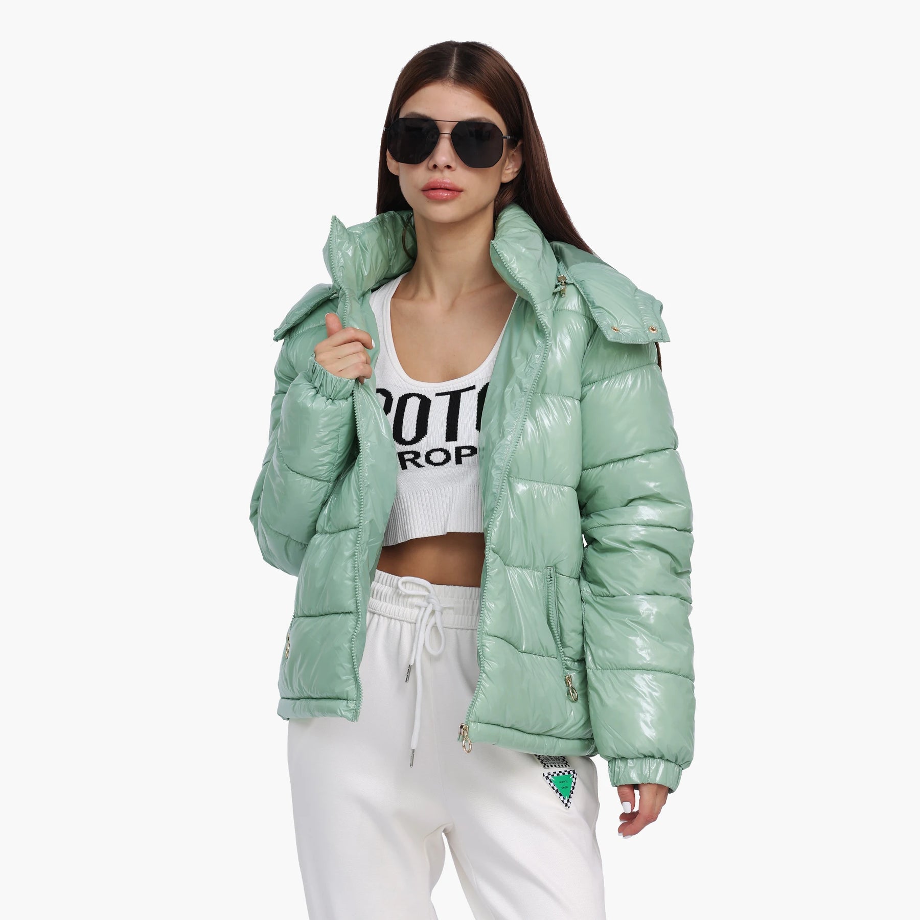 Jaqueta Feminina Puffer Impermeável Para Inverno