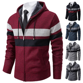 Jaqueta Masculina Com Capuz cardigan Listrado