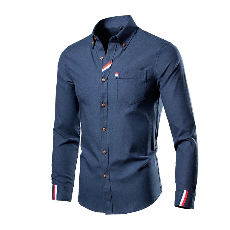 Camisa Masculina Social Elegante Manga Longa Fina