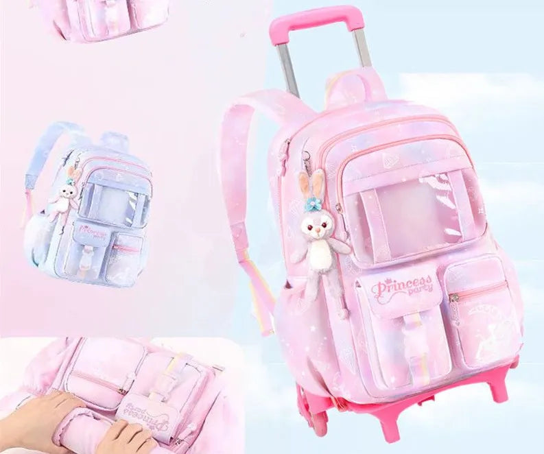 Mochila de Rodinha Feminina Infantil Modelo Nuvem