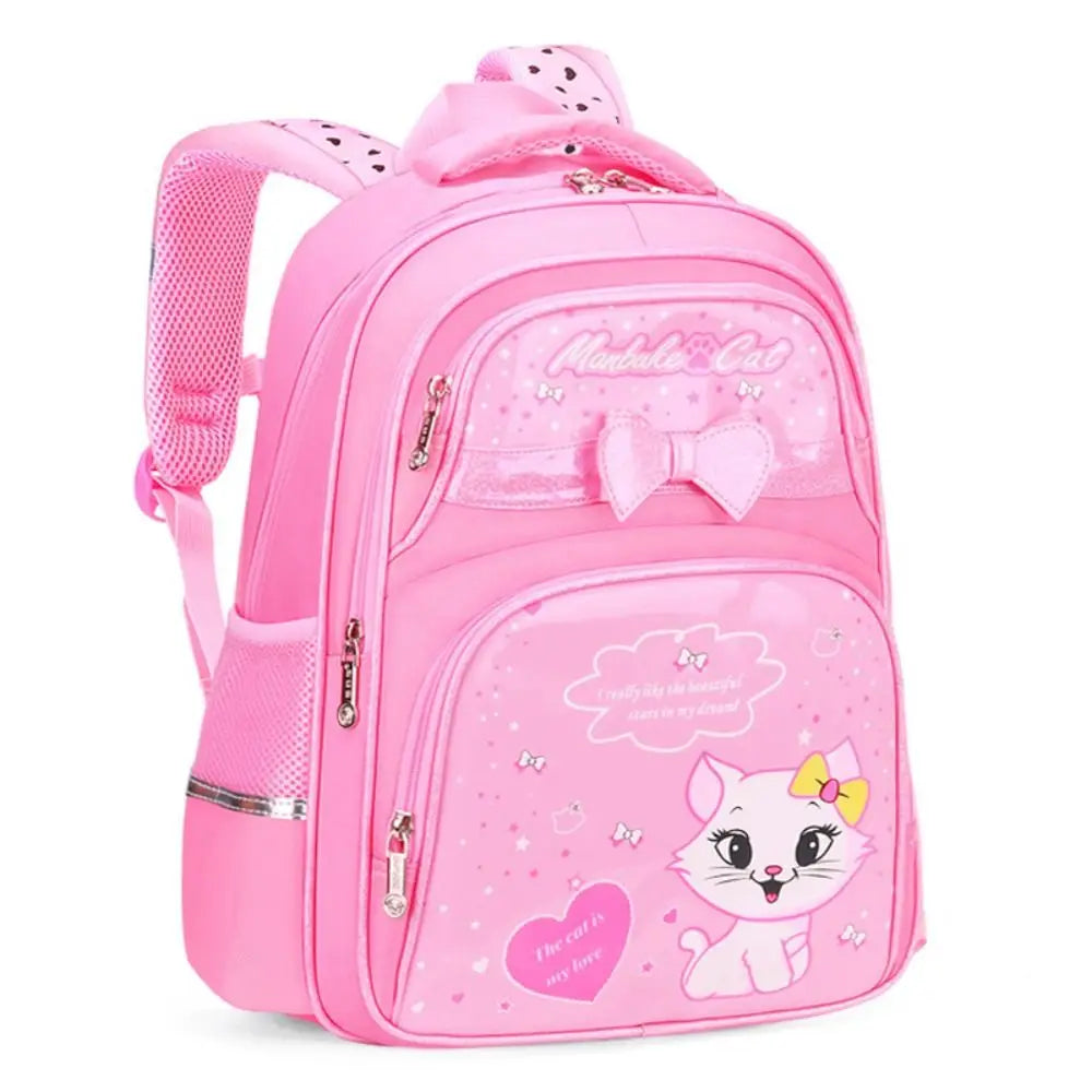 Mochila Escolar Infantil Feminina Decorada Com Laço Design Moderno