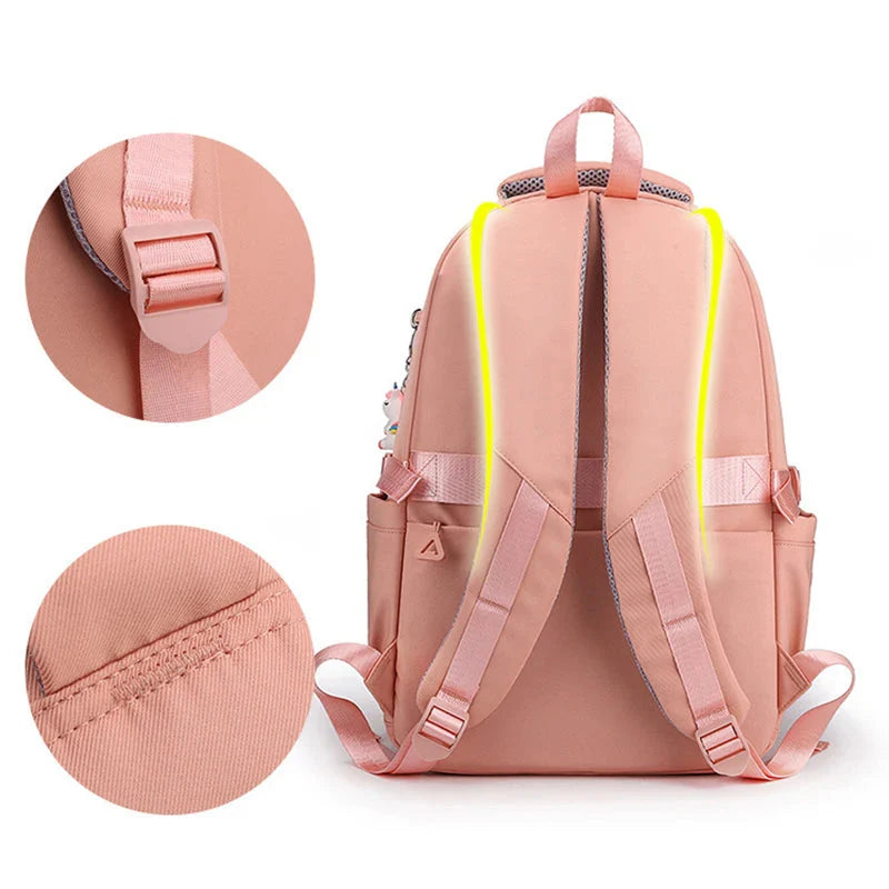 Mochila Escolar Feminina Com Grande Capacidade