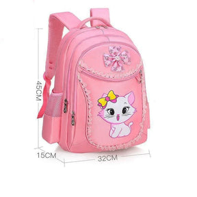 Mochila  Escolar  Infantil  Gatinha  Com Bolsos  Primário