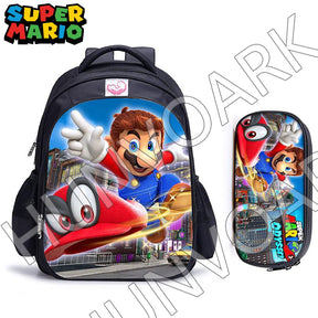 Kit Escolar Super Mario Bros, 2 Peças: Mochila e Estojo - CityBag