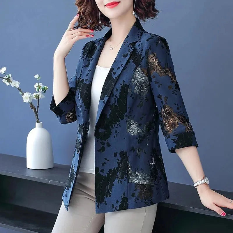 Jaqueta Feminina Fina de Renda Blazer