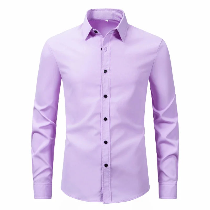 Camisa Masculina Social Manga Longa Monocromática 2024