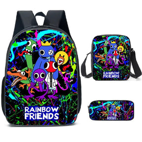 Kit Escolar Rainbow Friends 3 Peças: Mochila, Bolsa de Ombro e Estojo - CityBag