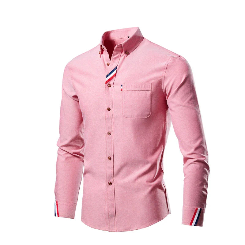 Camisa Masculina Social Elegante Manga Longa Fina