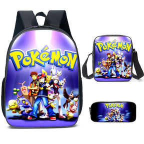 Kit Escolar Pokémon: Mochila, Bolsa de Ombro e Estojo