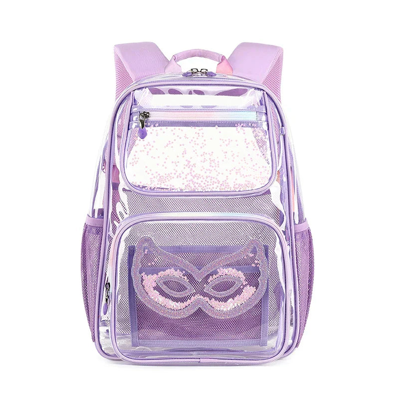 Mochila Escolar Feminina Transparente Impermeável Para Adolescentes