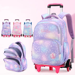 Mochila Escolar com 6 rodinhas para Meninas - Sensaty