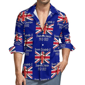 Camisa Social Masculina Estampa Bandeira EUA Camisa De Manga Comprida