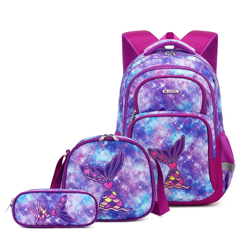 Kit Escolar Infantil para Meninos e Meninas com 3 Peças: Mochila, Lancheira e Estojo