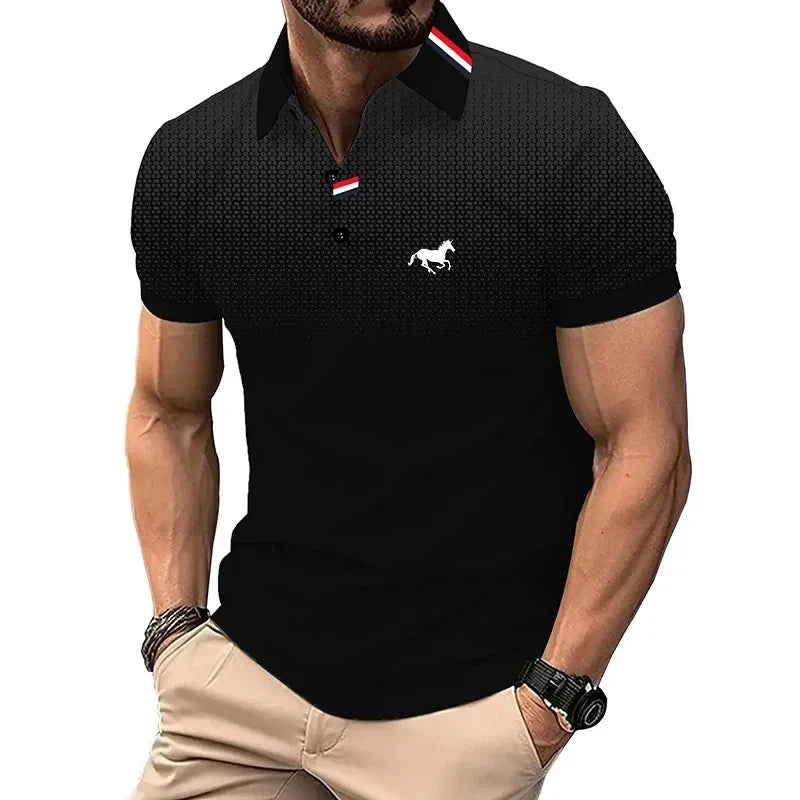 Camisa Masculina  Gradiente Manga Curta Cores Vibrantes