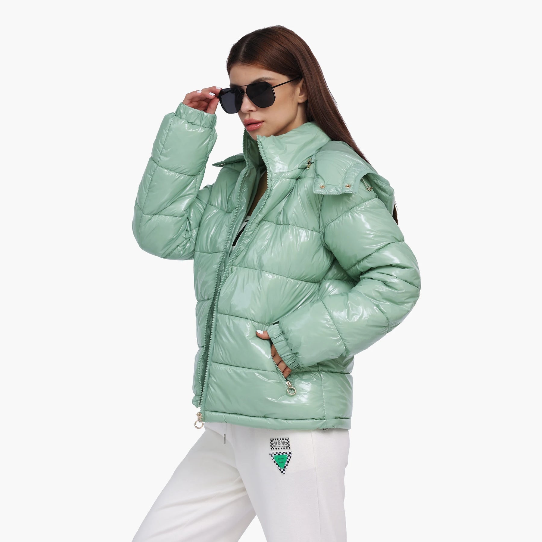 Jaqueta Feminina Puffer Impermeável Para Inverno