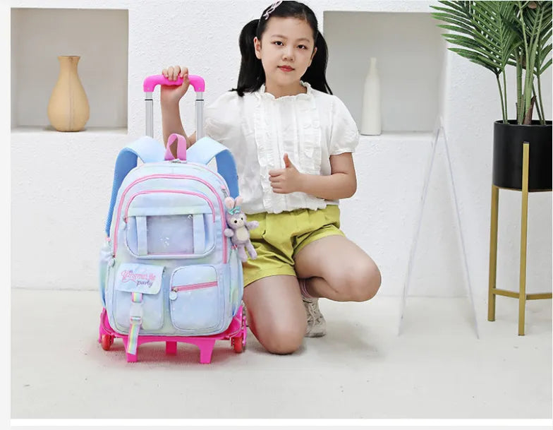 Mochila de Rodinha Feminina Infantil Modelo Nuvem