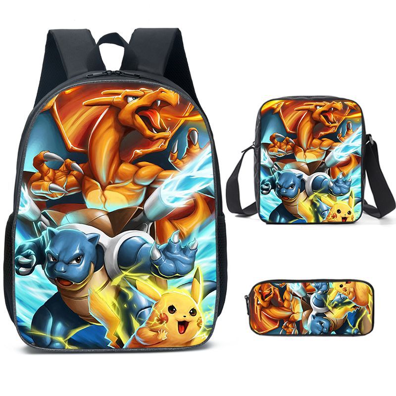 Kit Escolar Pokémon: Mochila, Bolsa de Ombro e Estojo