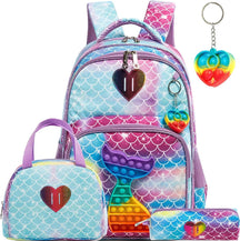 Kit Escolar para Meninos e Meninas com Pop-it: Mochila, Lancheira, Estojo e Chaveiro