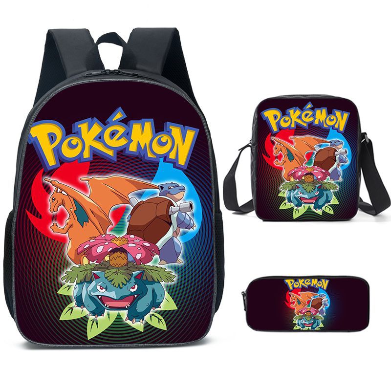 Kit Escolar Pokémon: Mochila, Bolsa de Ombro e Estojo