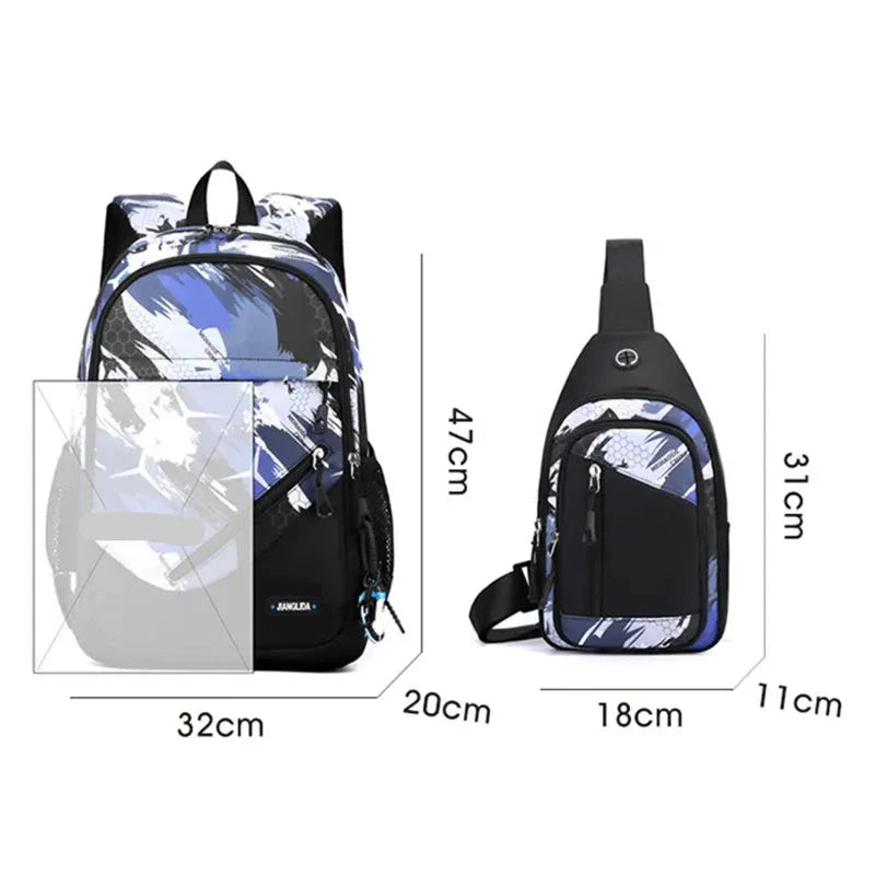 Kit Mochila Escolar Masculina Estampa Futebol Material Resistente Grande Capacidade