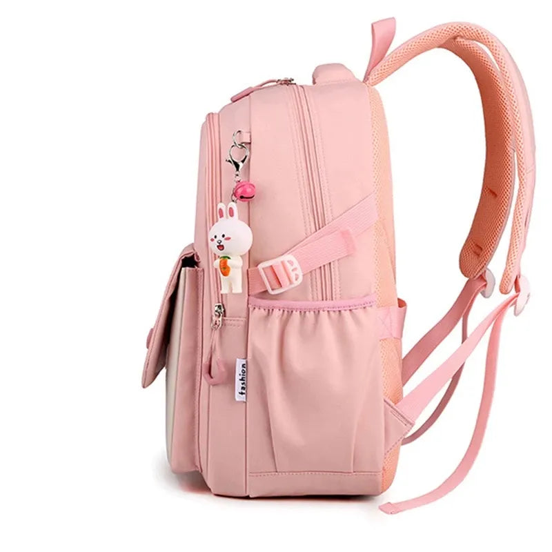 Mochila Escolar Infantil RabitPack com Pingente de Coelhinho