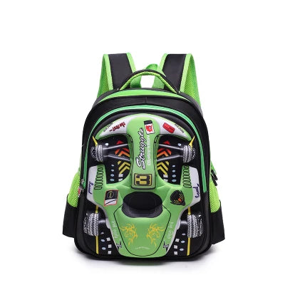 Mochila Escolar Carro 3D de Corrida para Meninos