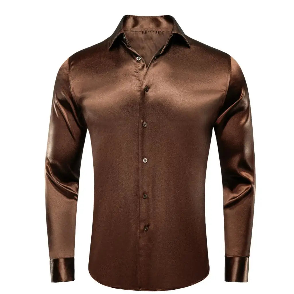 Camisa Masculina Social Fina de Cetim