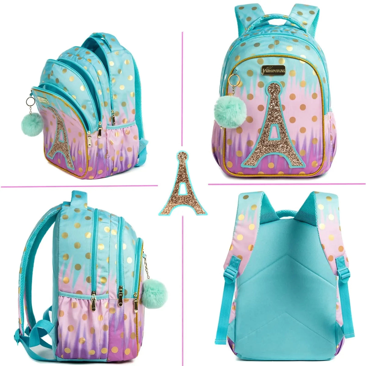 KIT Mochila Escolar Infantil Arco-Íris com Lancheira e Estojo