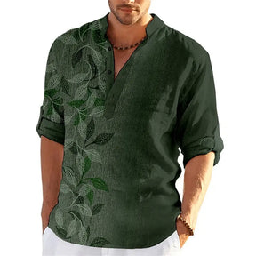 Camisa Masculina Social Manga Comprida Estampa Floral