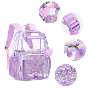 Mochila Escolar Feminina Transparente Impermeável Para Adolescentes