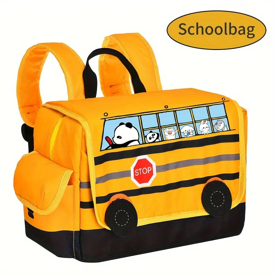 Mochila Escolar Infantil Unissex Design Ônibus Material Impermeável de Qualidade