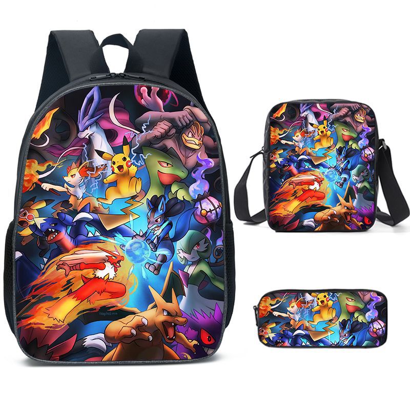 Kit Escolar Pokémon: Mochila, Bolsa de Ombro e Estojo