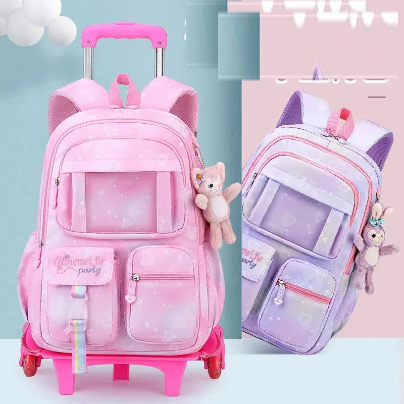 Mochila de Rodinha Feminina Infantil Modelo Nuvem