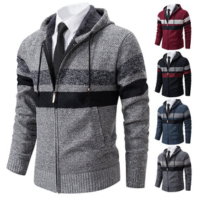 Jaqueta Masculina Com Capuz cardigan Listrado