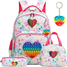 Kit Escolar para Meninos e Meninas com Pop-it: Mochila, Lancheira, Estojo e Chaveiro