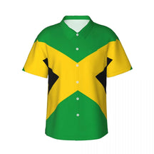 Camisa Casual Havaiana Bandeira Jamaicana Tendência Material De Qualidade