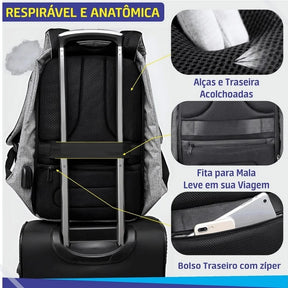 Mochila Executiva Antifurto Notebook Home Office Universitária