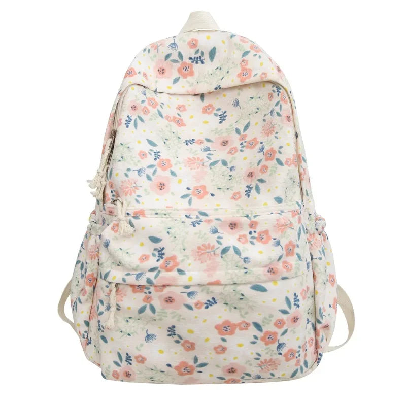 Mochila Escolar Floral Universitário  Estampada    De Bolsos