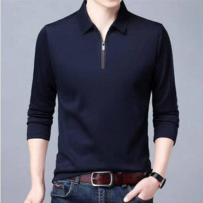 Camisa Social Masculina Manga Longa com Zíper Elegance