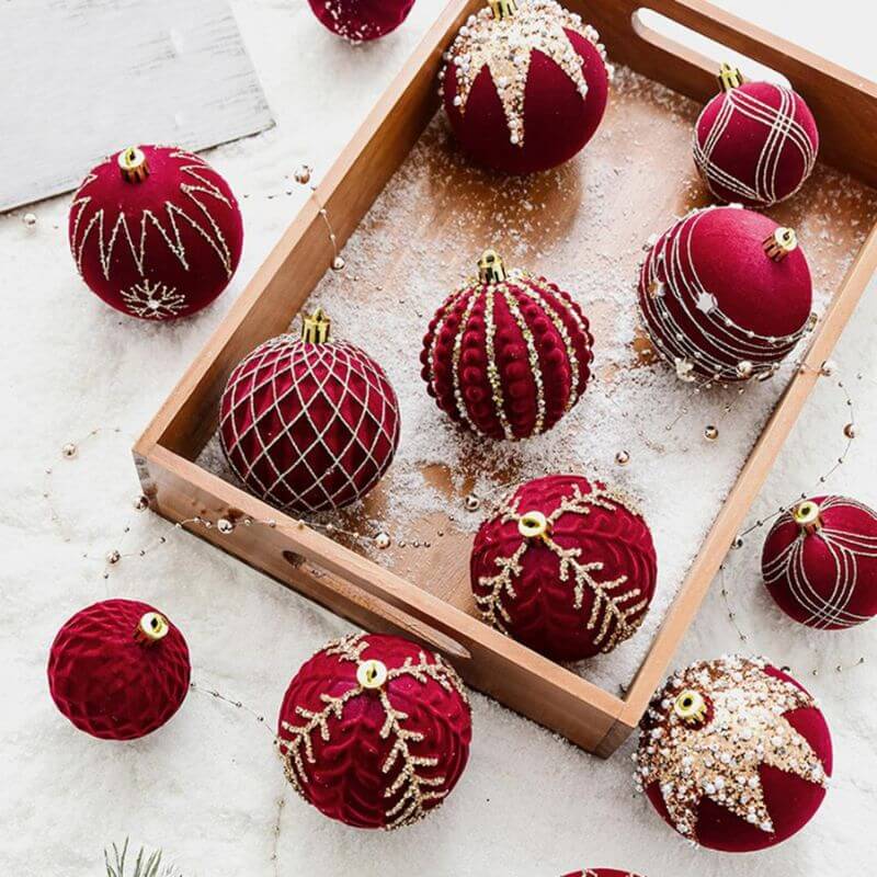 Bolas de Natal de Veludo Elegance